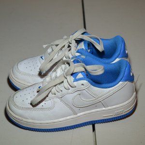 Nike Force 1 ESS "White/Lt Photo Blue" Preschool Boys' Shoe Size 11c